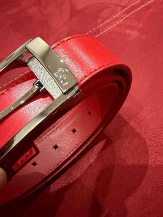 Cinturón Versace Rojo Hebilla Metálica