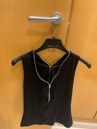 Camiseta punto, tirantes anchos fruncido cremaller