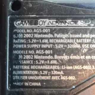 Nintendo Game Boy Advance SP Negra