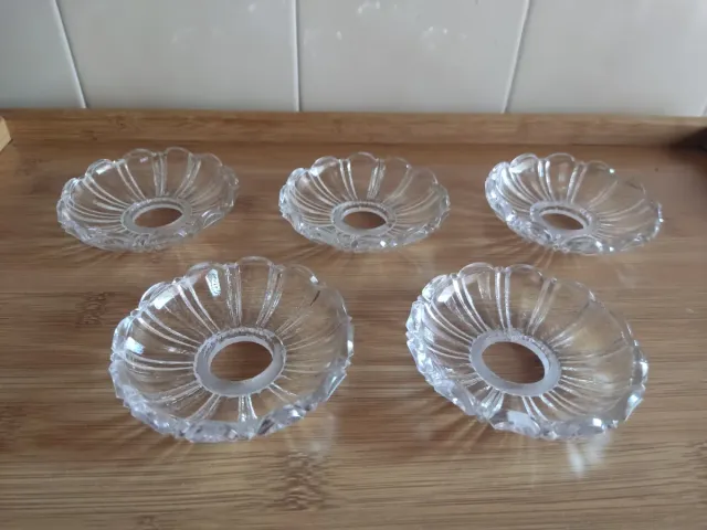 5 BOBECHES DE CRISTAL PARA LÁMPARAS