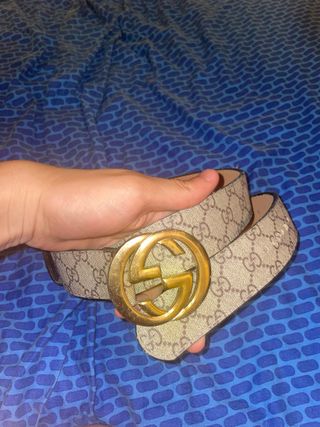 Cinturón Gucci GG Dorado Beige