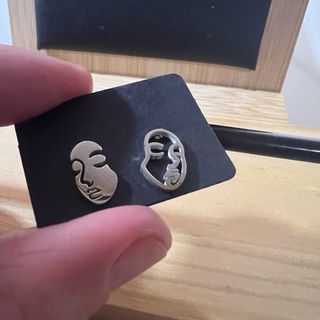 Pendientes abstractos plata