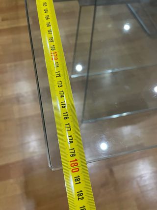 Tavolo scrivania in vetro e legno