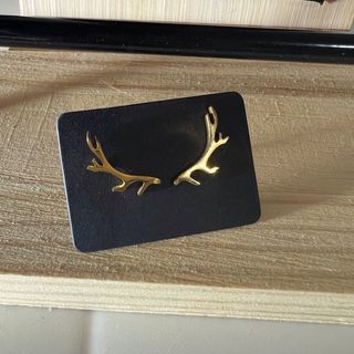 Pendientes dorados estilo cuernos