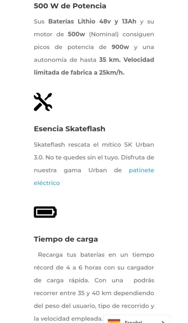 Patinete Eléctrico Skateflash