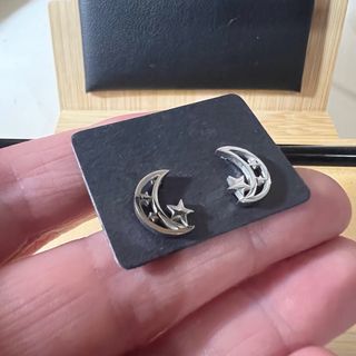 Pendientes Luna y Estrellas Plata