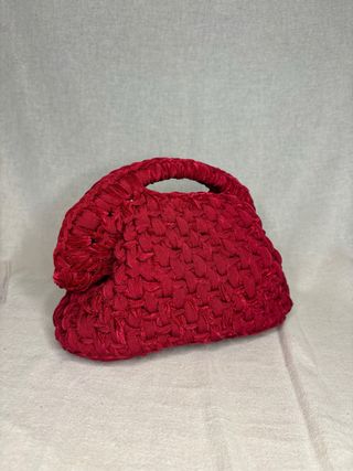 Borsa uncinetto clutch rosso ciliegia
