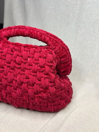 Borsa uncinetto clutch rosso ciliegia