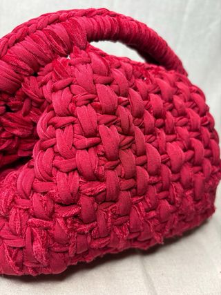 Borsa uncinetto clutch rosso ciliegia