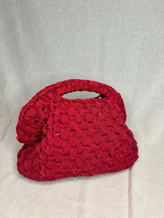 Borsa uncinetto clutch rosso ciliegia