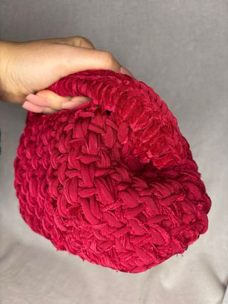 Borsa uncinetto clutch rosso ciliegia