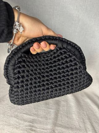 Borsa clutch uncinetto nera