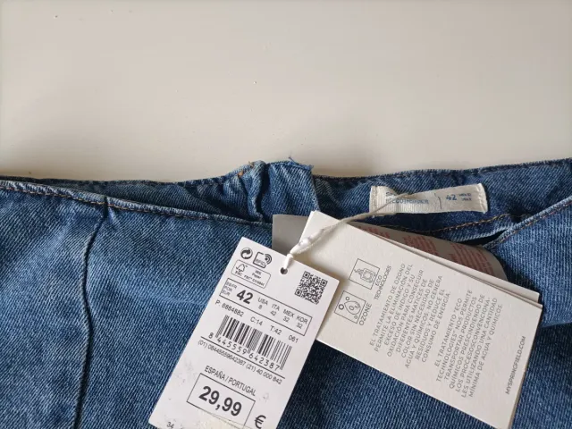 Gonna jeans blu taglia 42