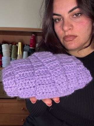 Sciarpa uncinetto lilla in lana