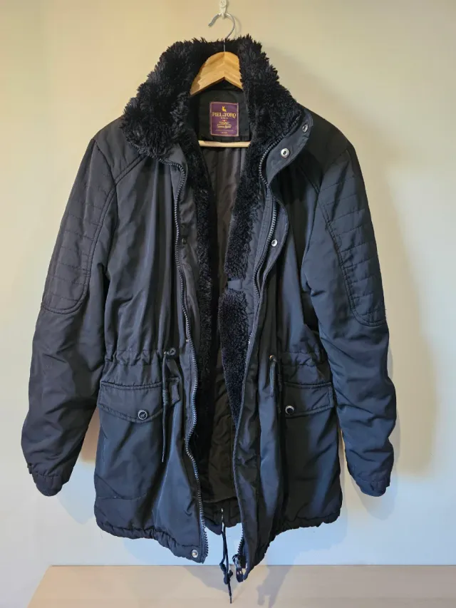 Abrigo Piel de Toro Negro Invierno