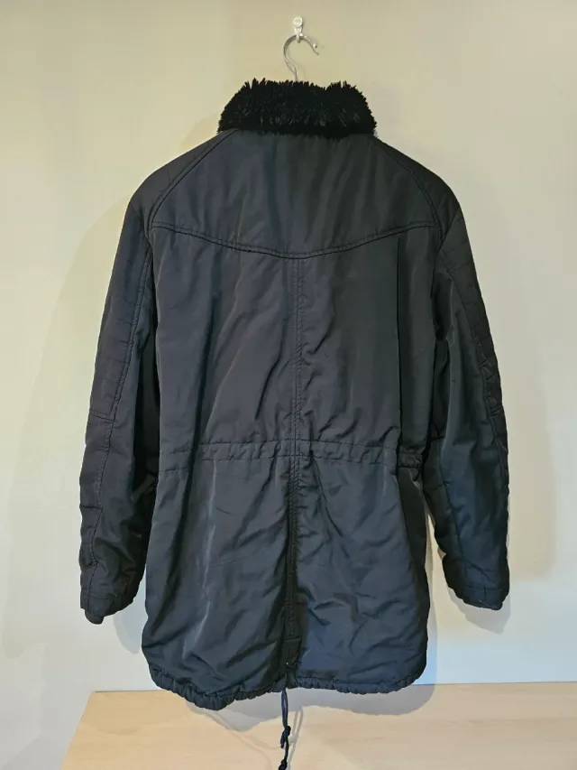 Abrigo Piel de Toro Negro Invierno