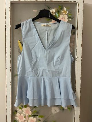 Blusa EVARUNA Talla S Rayas Azules