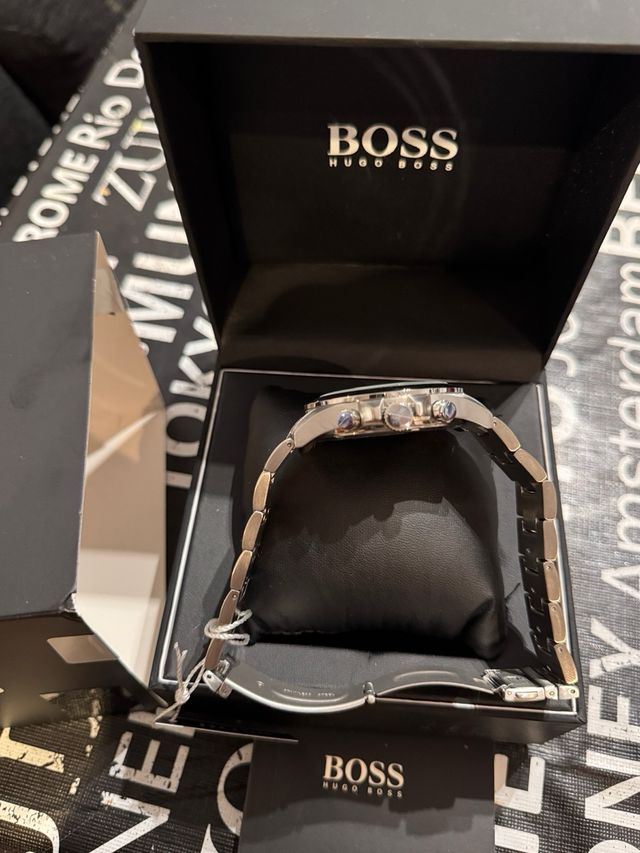 Reloj Hugo Boss Original Azul Plateado