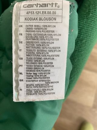 Carhartt Giubbotto Piumino Verde Taglia M