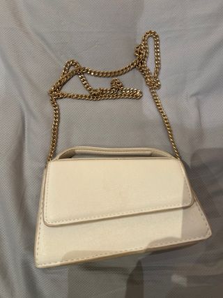 Bolso pequeño blanco de cuero