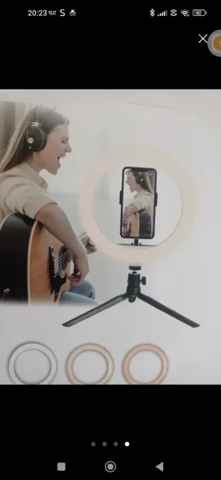 Aro de luz con trípode