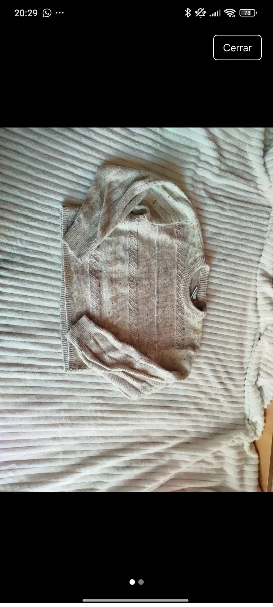 Jersey de punto beige y gris