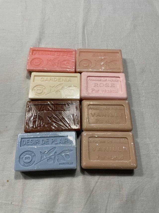 Lote 8 jabones Fleur d'été, Rose, Vanille