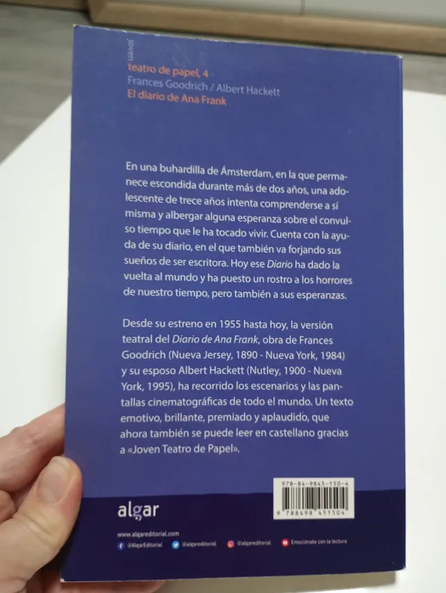 El diario de Ana frank(adaptación teatral )