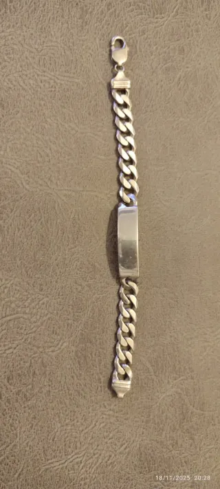 Esclava de plata con placa sin grabar