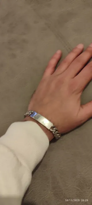 Esclava de plata con placa sin grabar