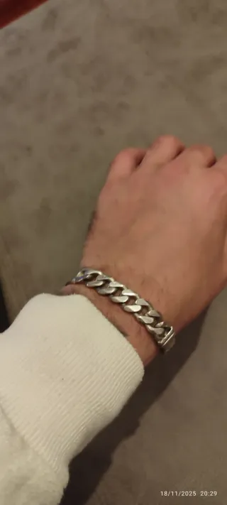 Esclava de plata con placa sin grabar