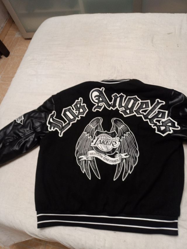 Chaqueta NBA Lakers Negra y Blanca