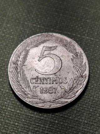 Moneda 5 Céntimos 1937 República Española
