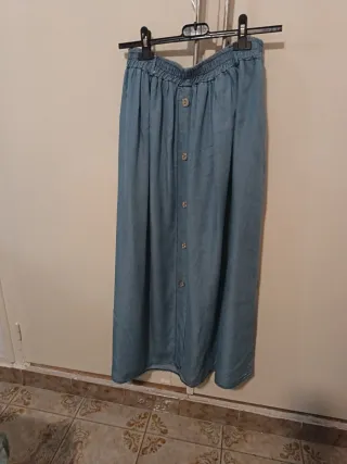 Falda vaquera larga tela fina