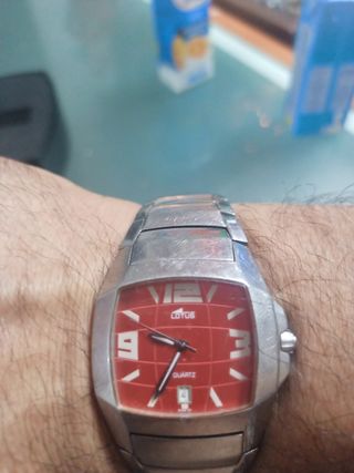 Reloj Lotus Hombre Rojo y Plateado