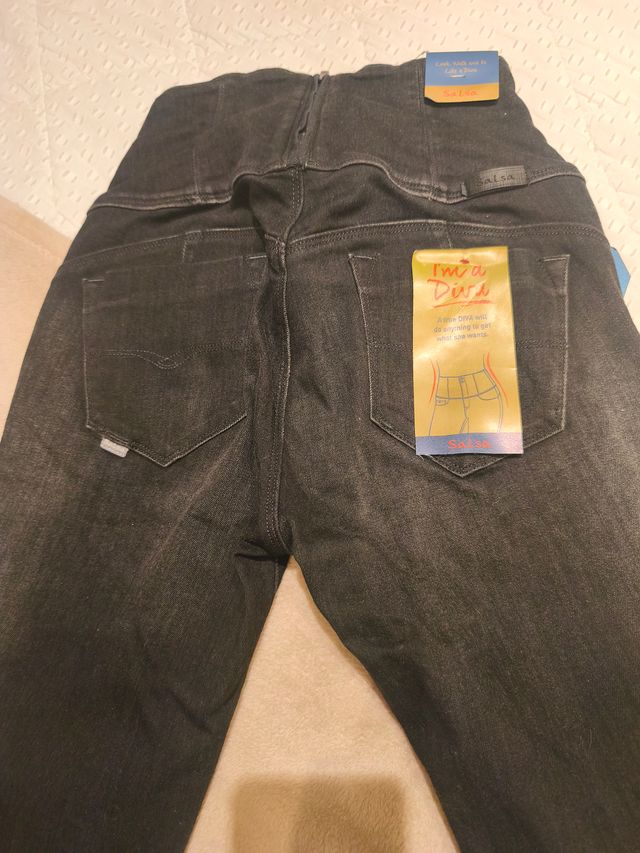 Vaqueros Salsa Diva Negros Talla 38