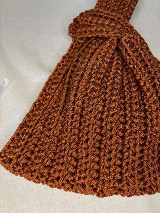 Borsa uncinetto nodo giapponese marrone