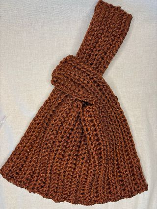 Borsa uncinetto nodo giapponese marrone