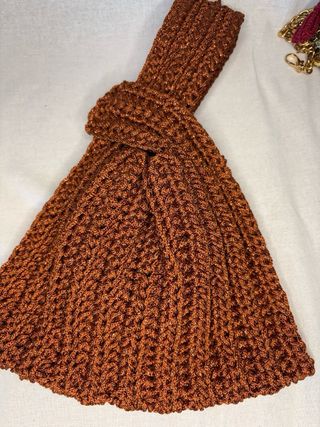 Borsa uncinetto nodo giapponese marrone