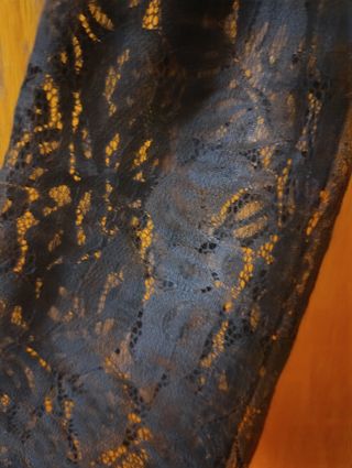 Blusa encaje azul manga larga crop top