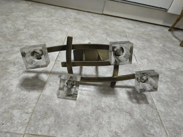 Lámpara de techo 4 focos cristal