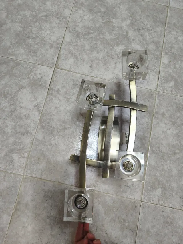 Lámpara de techo 4 focos cristal