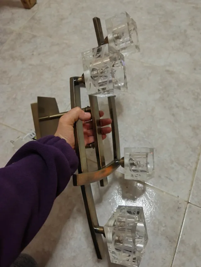 Lámpara de techo 4 focos cristal