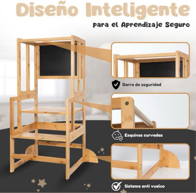 Torre de aprendizaje infantil madera