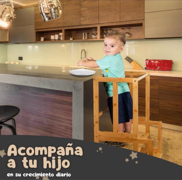 Torre de aprendizaje infantil madera