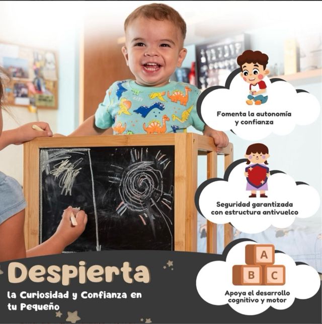 Torre de aprendizaje infantil madera