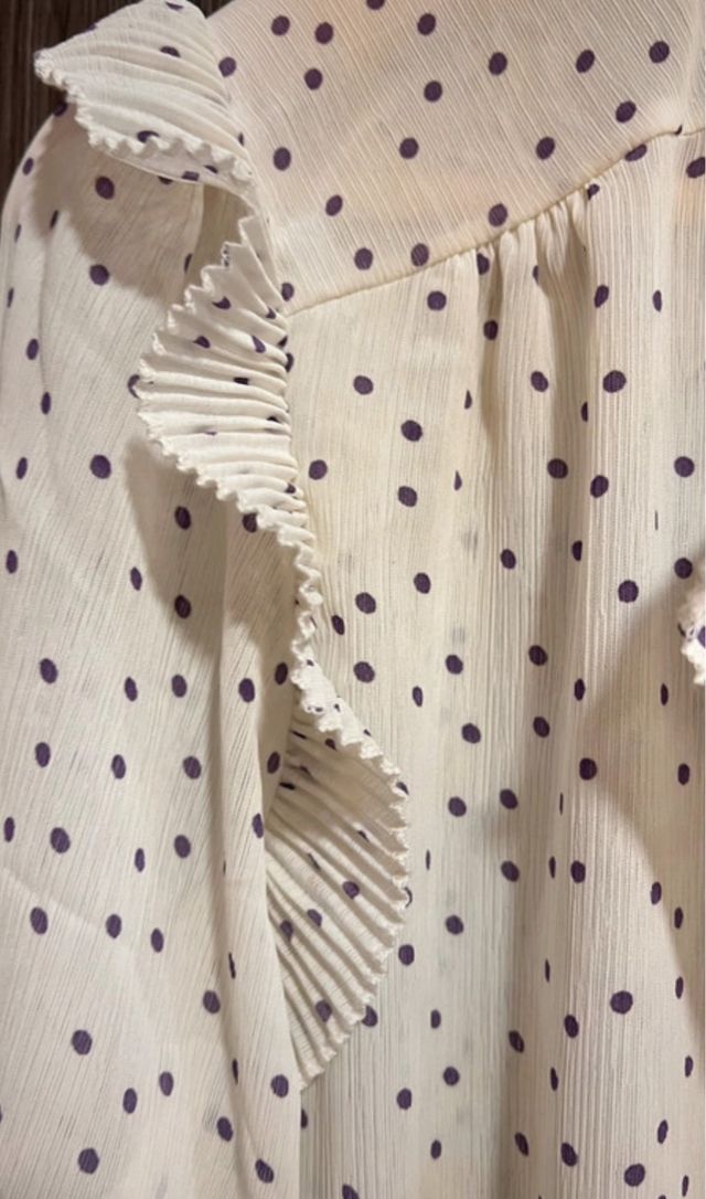 Camisa gasa lunares malva Nuria Cobo