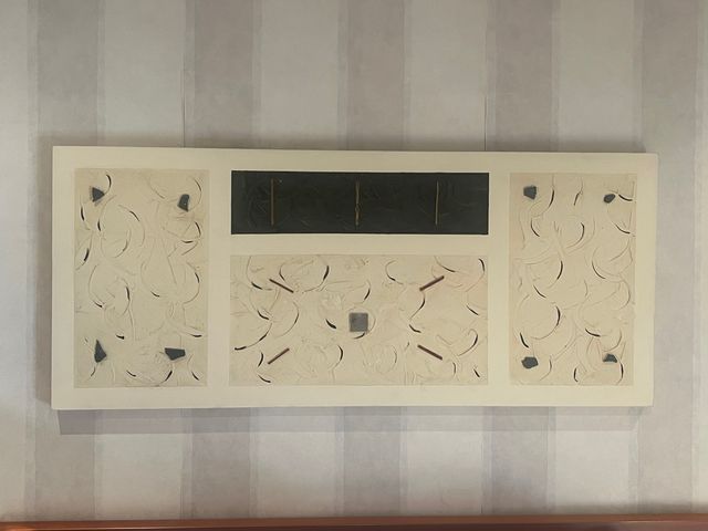 Cuadro abstracto beige y negro