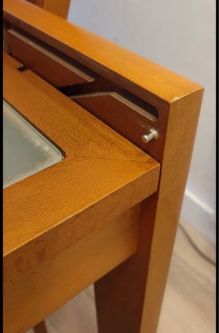 Mesa comedor extensible madera y cristal