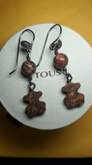 Pendientes Tous Oso Marrón Naranja